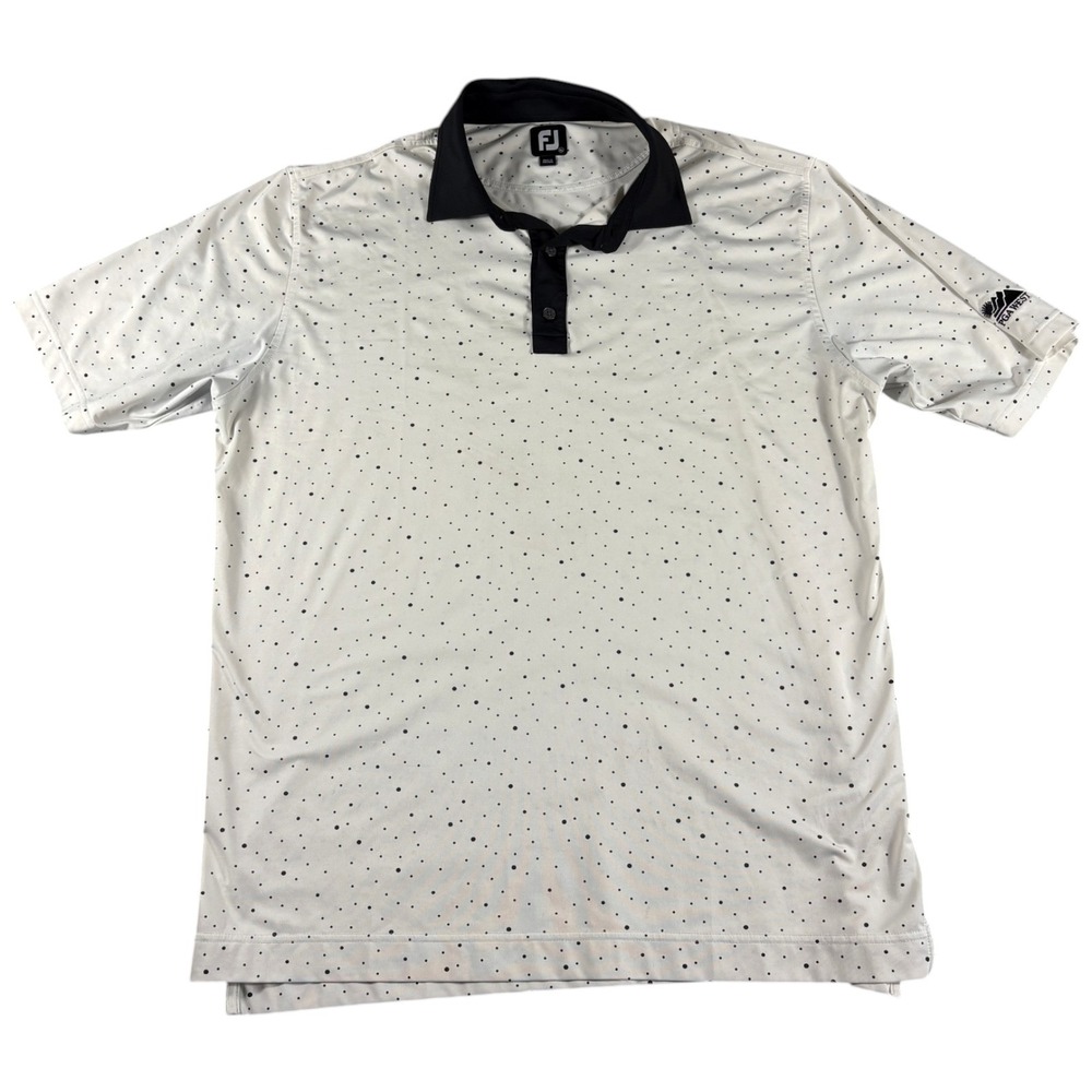 FootJoy Golf Polo Mens XL White Lightweight Premium PGA West Micro Dot Outdoors